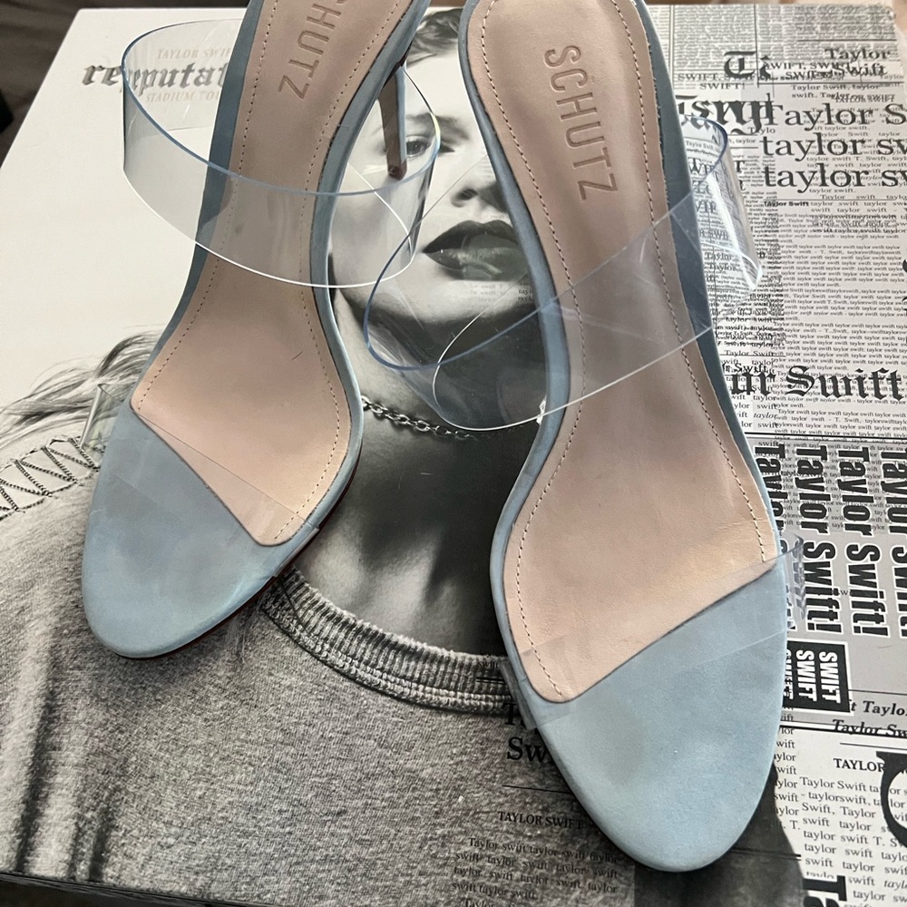 SCHUTZ Women's Clear and Blue Heels